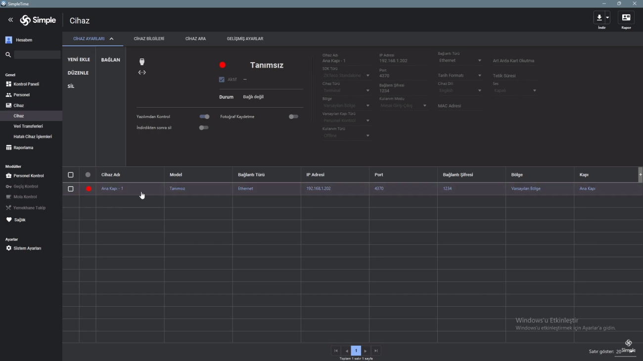 parmak izi okuyucu programı